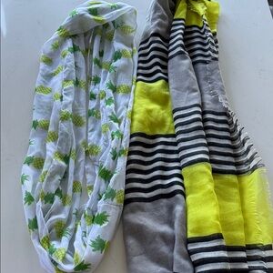Women's Pineapple and Striped Scarf Set (set of 2) 🧣 *New ✨